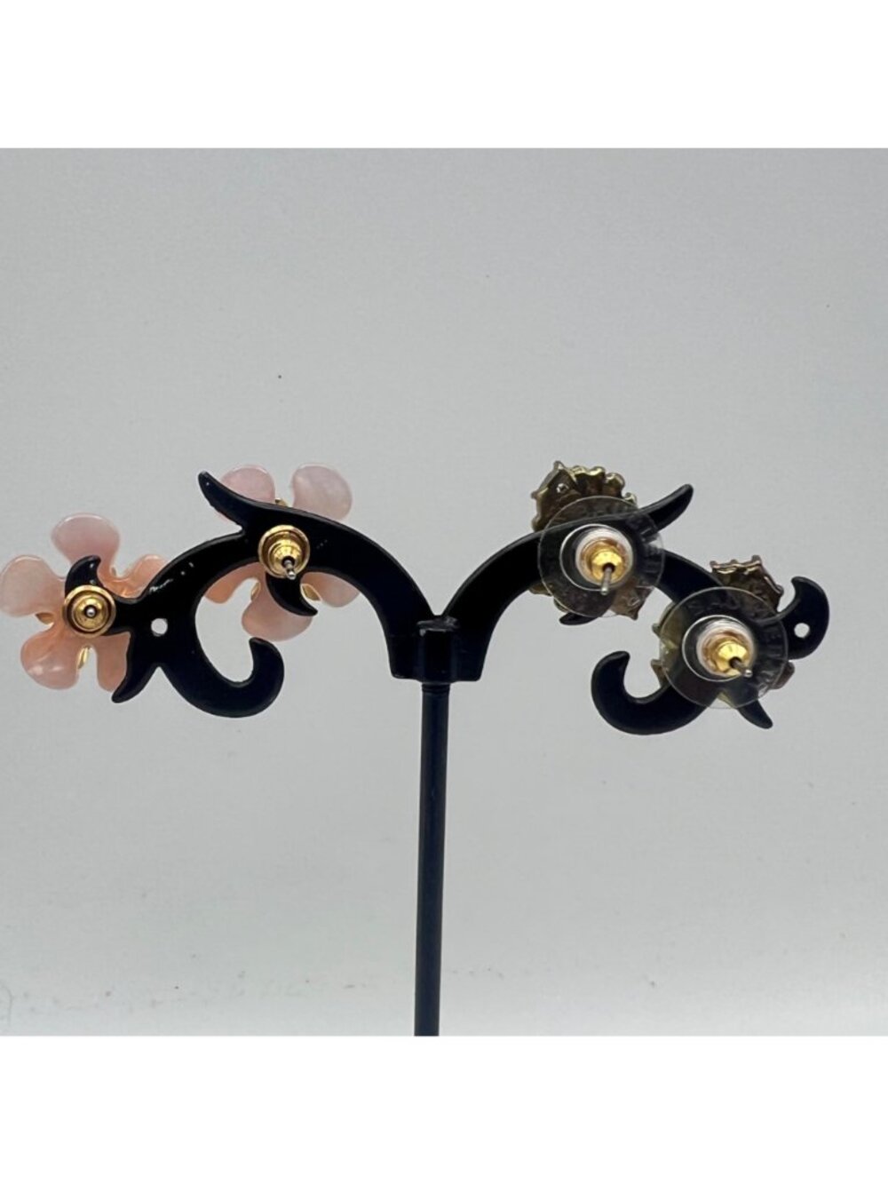 Lot Of 4 Pierced Earrings Baublebar Dangle Stud Gold Rose Tones Floral Beaded - Picture 11 of 11